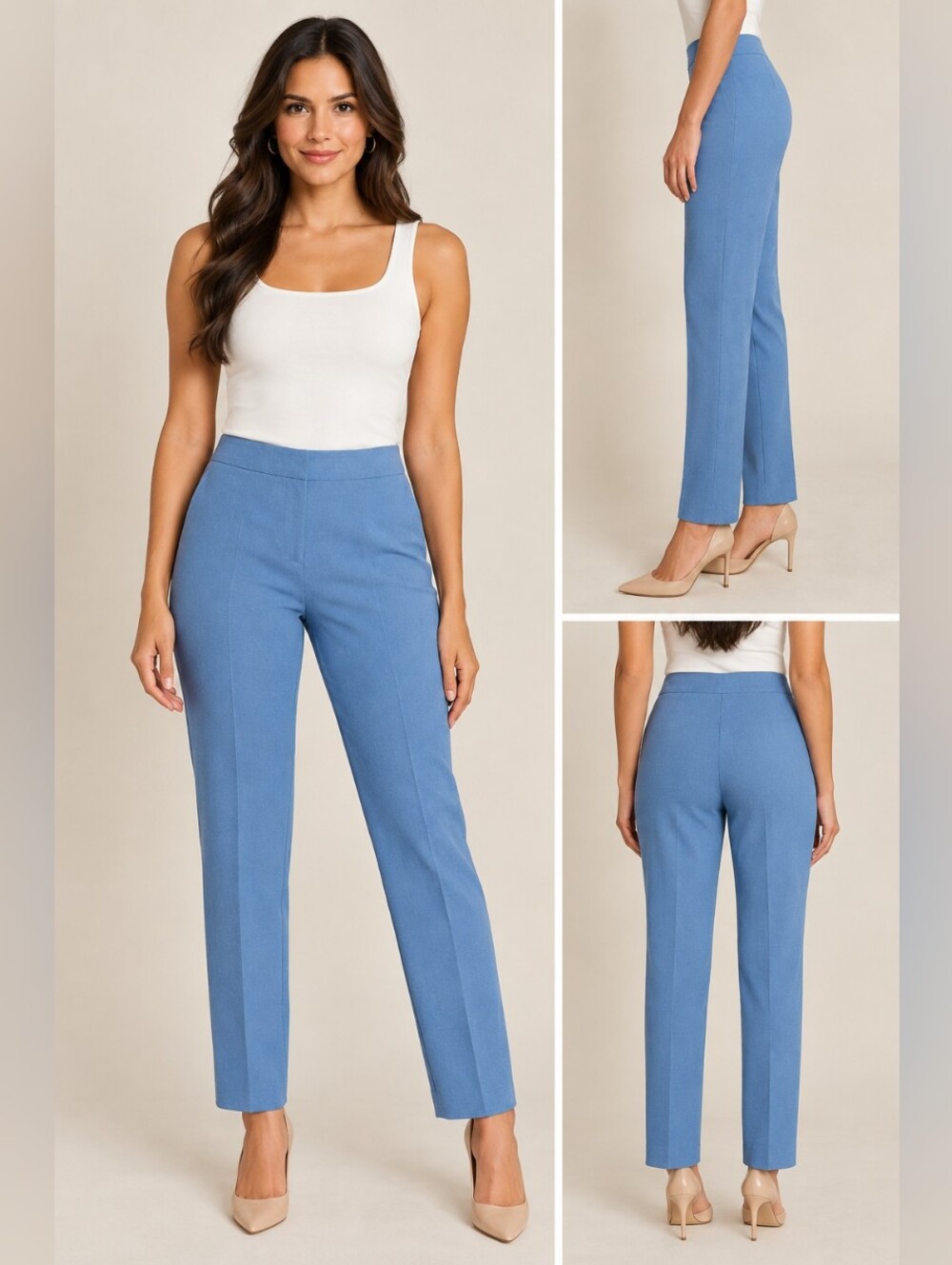 EUC•Nine West The Skinny Slim Tapered Leg Slate Blue Office Dress Pants•Size 2🩵
